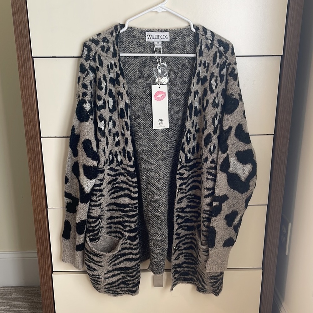 Wildfox Grey Animal Attraction Avani Cardigan View 3